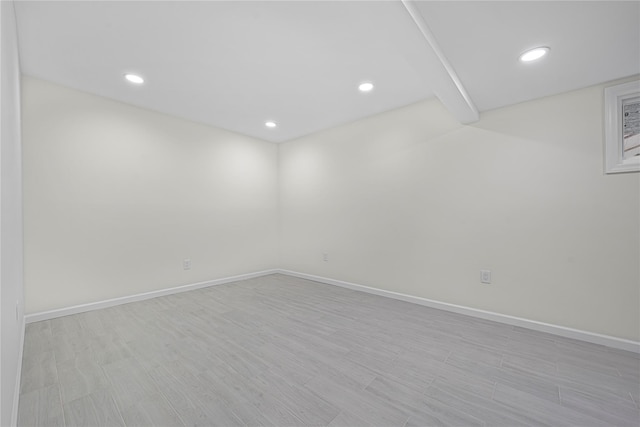 empty room featuring light wood-type flooring