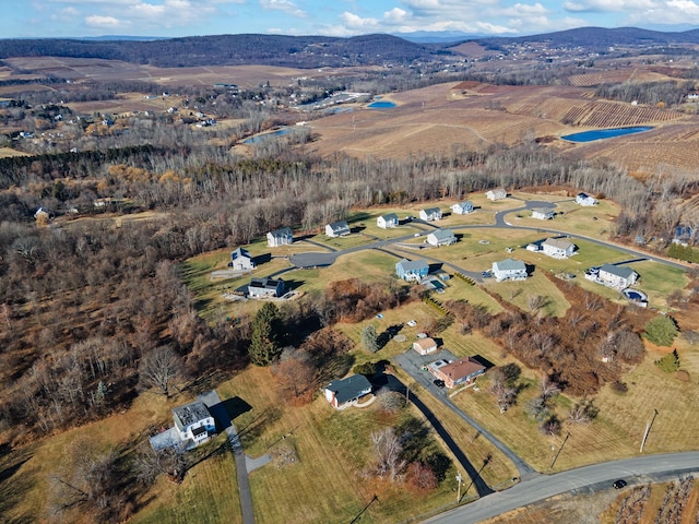 bird's eye view featuring a mountain view