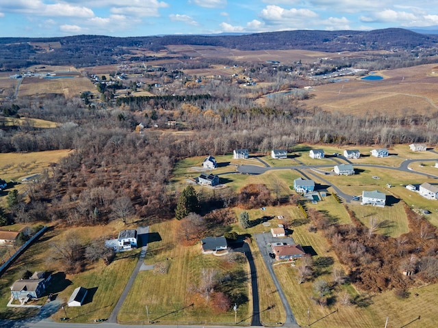 bird's eye view featuring a mountain view