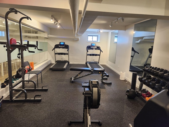 385 Argyle Rd Unit 2K, Brooklyn, NY 11218 - workout area featuring rail lighting