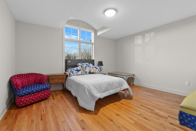 bedroom featuring light wood-type flooring