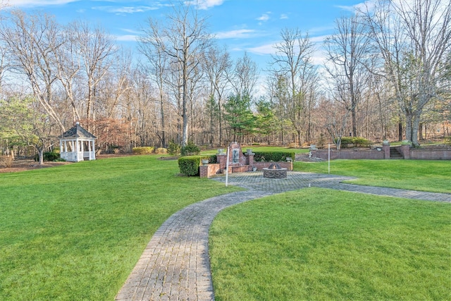 view of yard featuring a gazebo