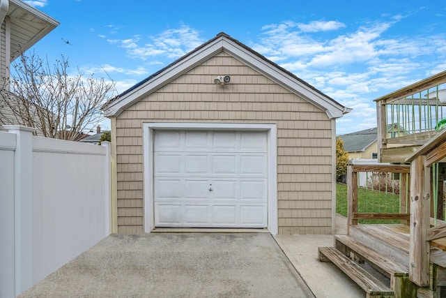 view of garage