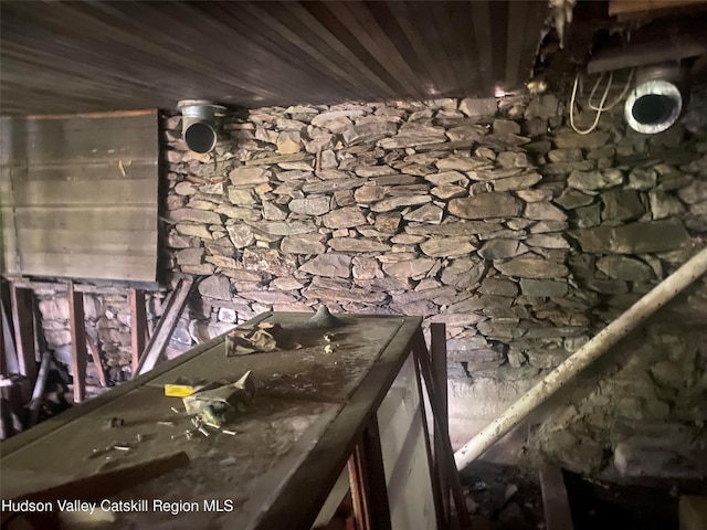 bathroom featuring wood ceiling