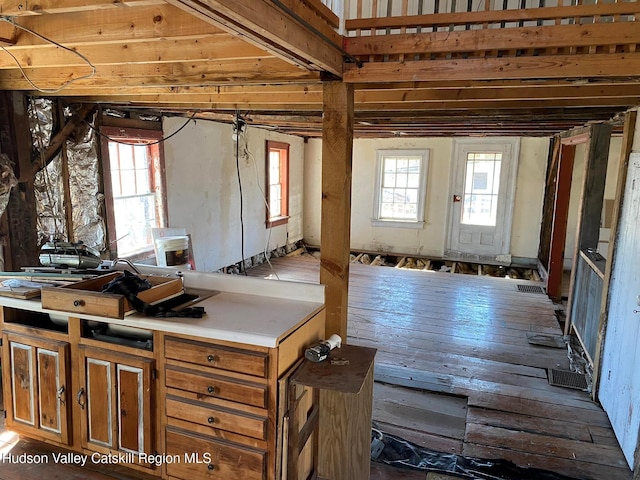 misc room with plenty of natural light and wood-type flooring