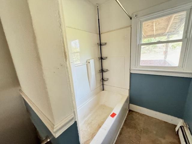 bathroom with baseboard heating