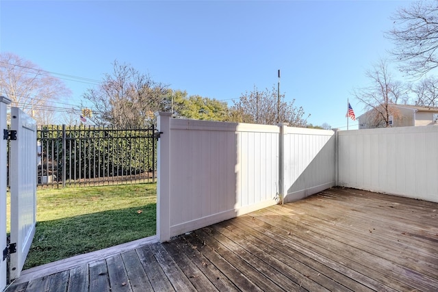 deck with a lawn