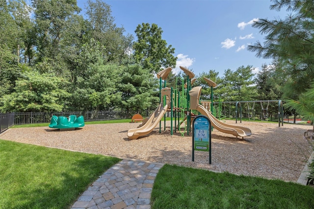 community play area with fence