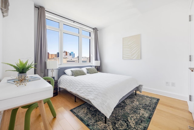 bedroom featuring light hardwood / wood-style floors