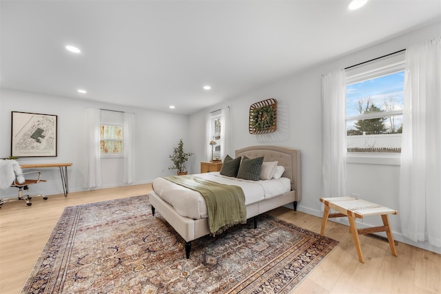 bedroom featuring light wood-type flooring