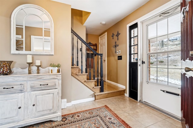 view of tiled entrance foyer