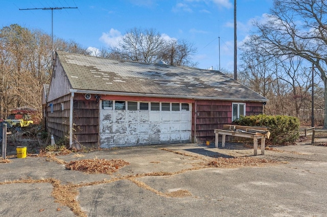 view of garage