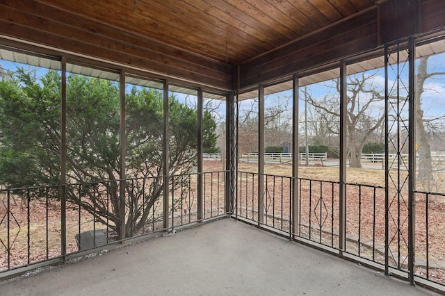 view of unfurnished sunroom