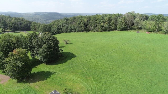 birds eye view of property featuring a rural view