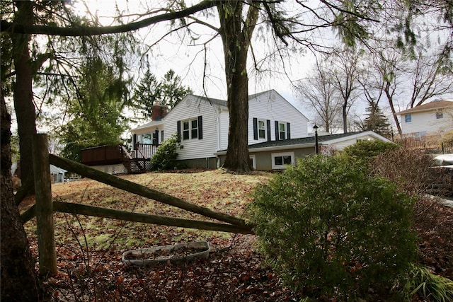 exterior space with a wooden deck