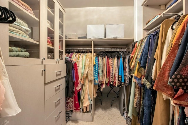 spacious closet with carpet