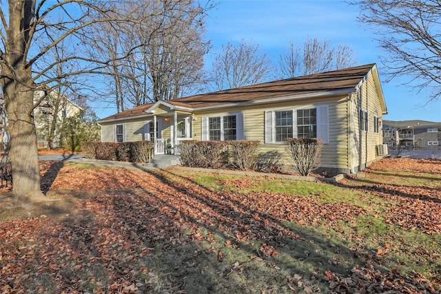 view of single story home