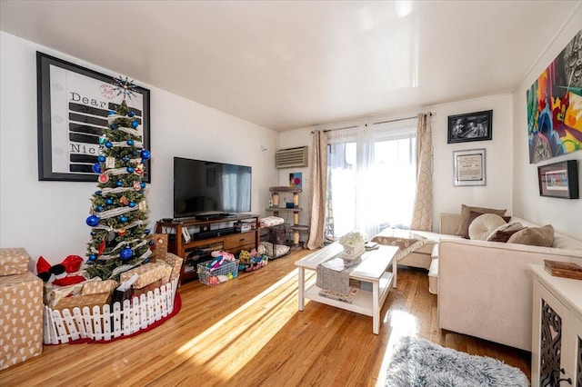 living room featuring hardwood / wood-style flooring