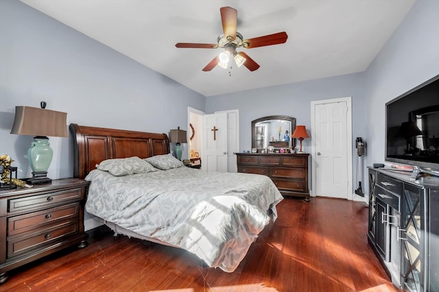 117-01 Park Ln S Unit B2L, Kew Gardens, NY 11415 - bedroom featuring dark wood-type flooring and a ceiling fan
