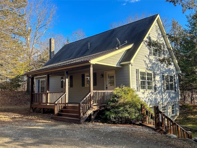 view of front of property with covered porch