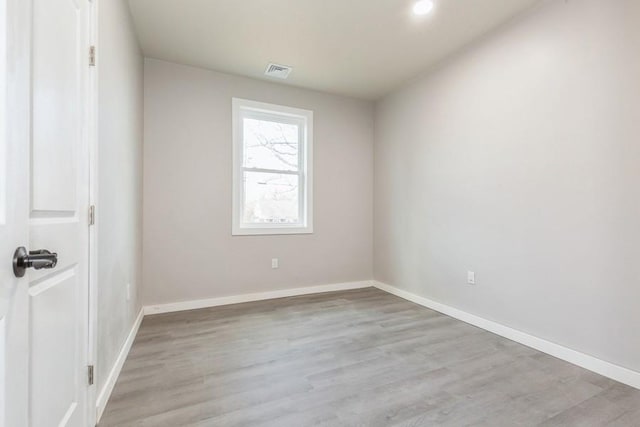 empty room featuring light wood-type flooring