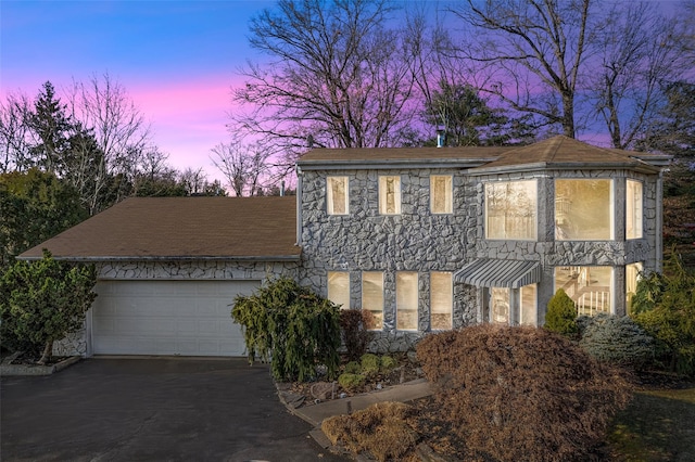 view of front property with a garage