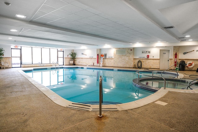 view of pool featuring sink