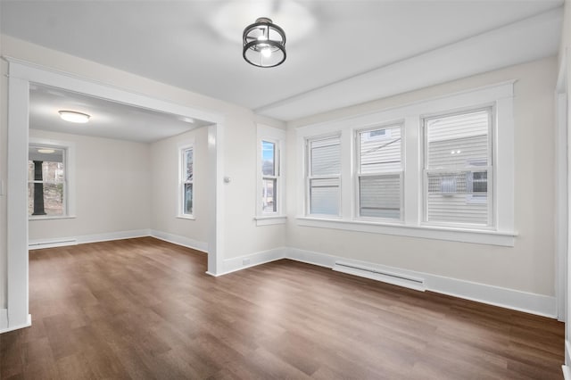 unfurnished room featuring dark hardwood / wood-style flooring