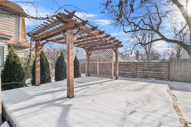 wooden terrace featuring a pergola