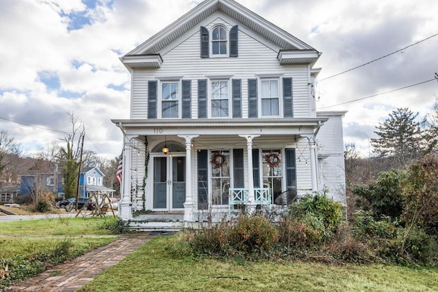 view of front of home featuring covered porch