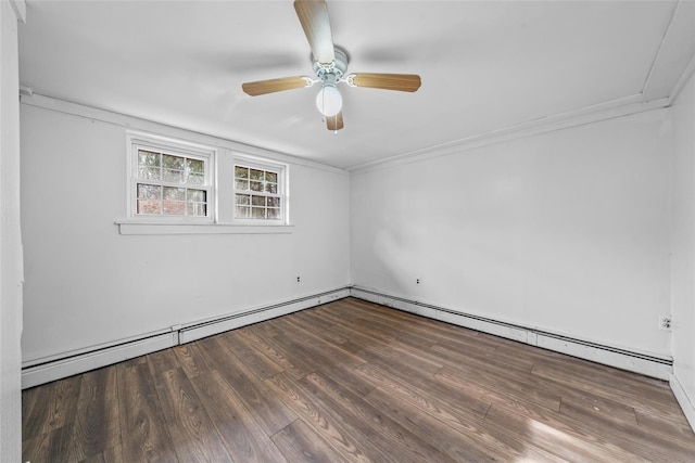 unfurnished room with hardwood / wood-style flooring and ceiling fan