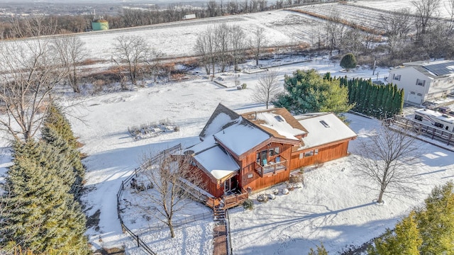 view of snowy aerial view