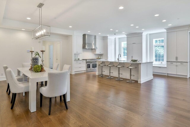 2 Weaver St Unit 3, Scarsdale, NY 10583 - dining area featuring dark hardwood / wood-style floors and sink