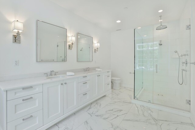 2 Weaver St Unit 3, Scarsdale, NY 10583 - bathroom featuring vanity, toilet, and a shower with door