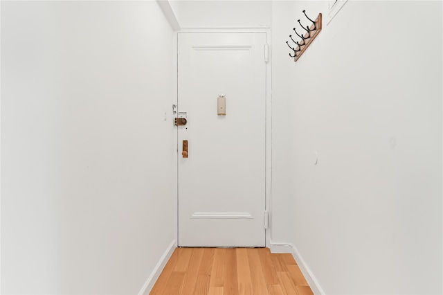 doorway featuring light hardwood / wood-style flooring