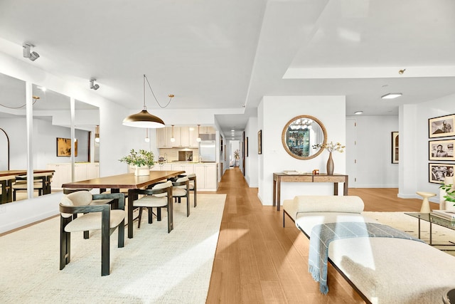 dining room with light hardwood / wood-style floors