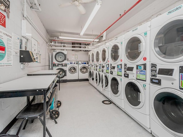 washroom featuring washer and dryer and stacked washer and clothes dryer