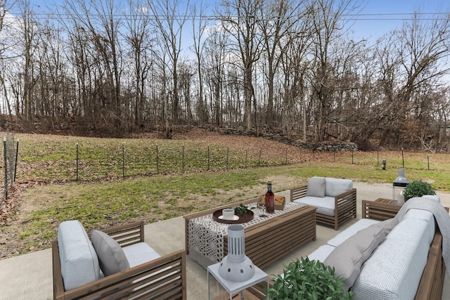 view of patio with an outdoor hangout area