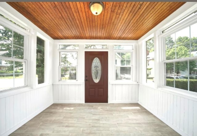 47 Prince St, Middletown, NY 10940 - unfurnished sunroom featuring wooden ceiling