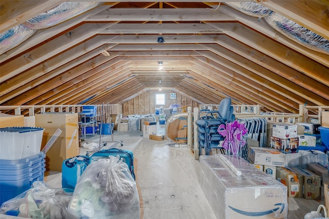 view of unfinished attic