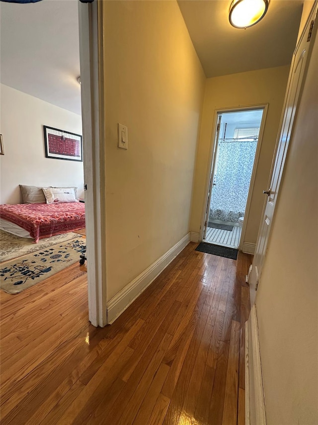 entryway with hardwood / wood-style floors