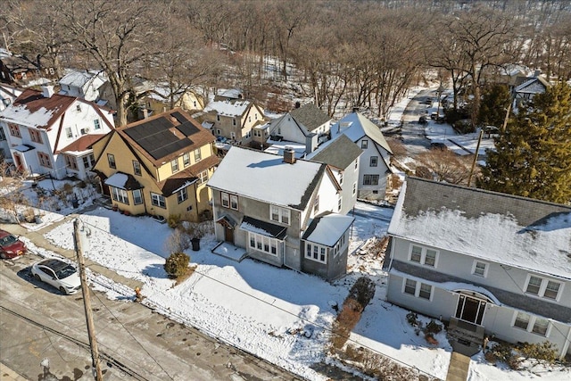 view of snowy aerial view