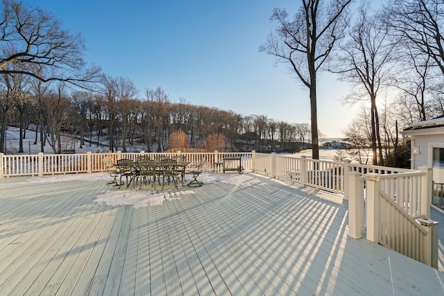 view of deck at dusk