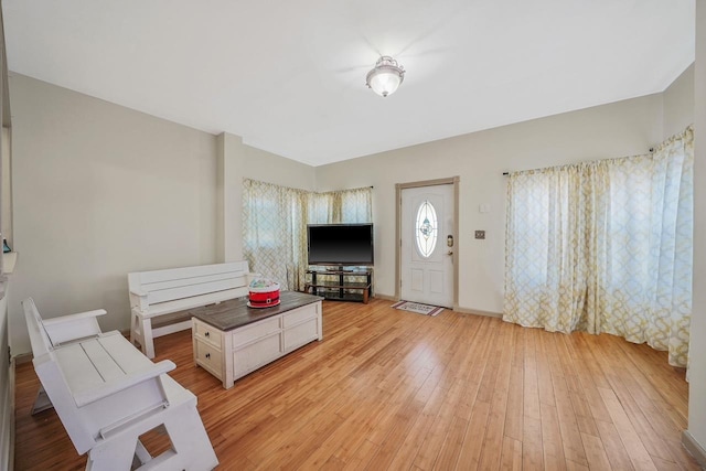 entrance foyer with light wood-type flooring