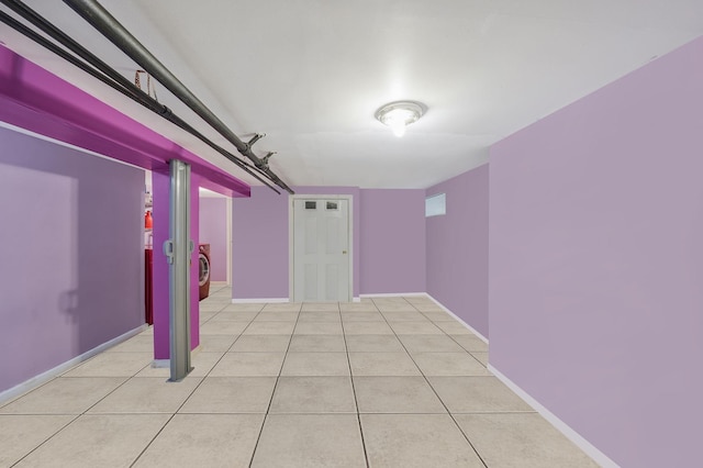 hallway featuring light tile patterned flooring