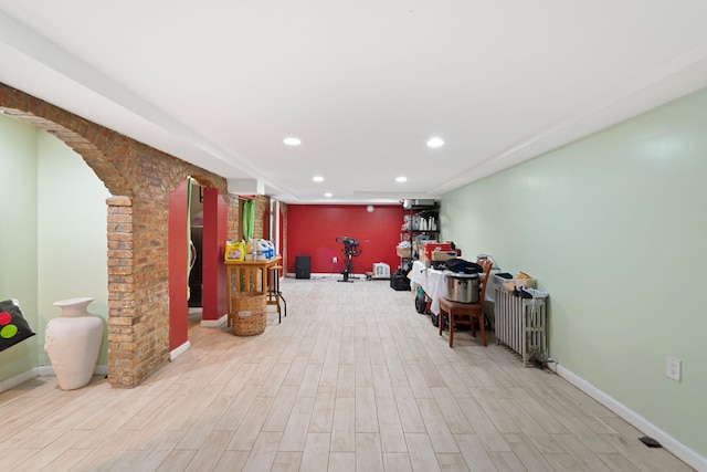 interior space with light wood-type flooring