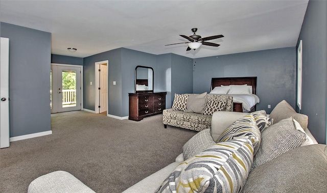 8 Maple Dr, Warwick, NY 10990 - carpeted bedroom with a ceiling fan and access to exterior