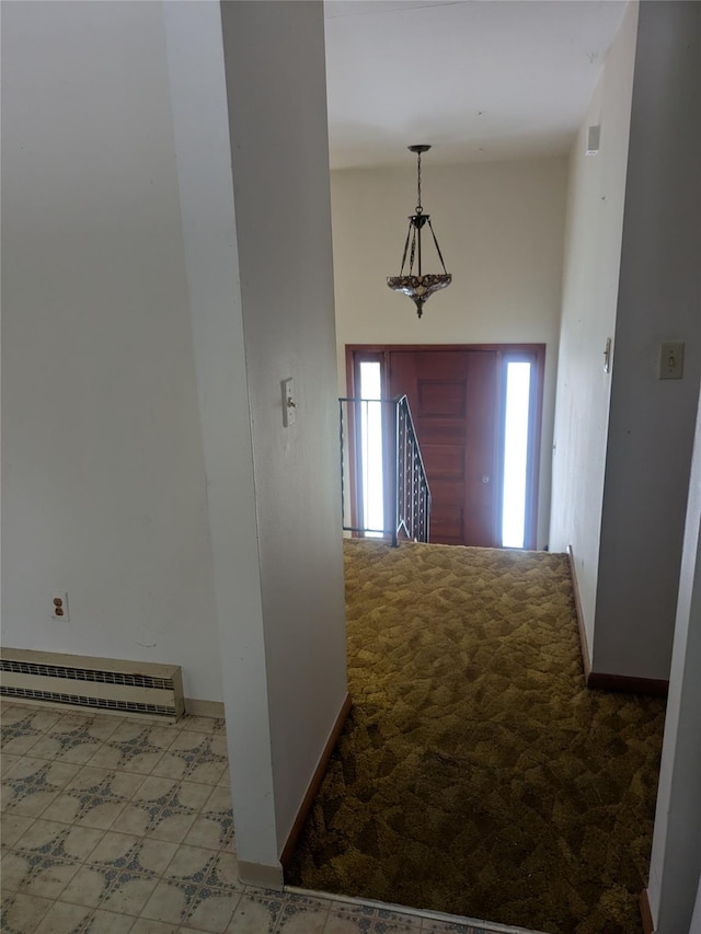 entrance foyer with baseboard heating