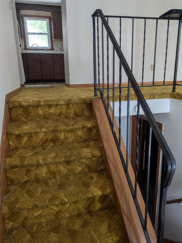 stairway with carpet