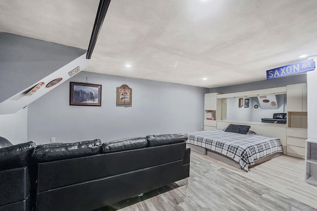 bedroom featuring light hardwood / wood-style flooring